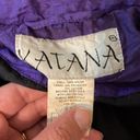 VINTAGE Katana Metallic Gold Purple Floral Jacket 80s Size Medium Windbreaker Photo 12