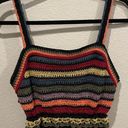 ZARA Multicolor Striped  Crochet Knit Top Photo 3