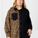 Missguided  Womens Plus Size Leopard Oversized Denim Shirt Black Size 16 NWT Photo 0