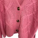 RD Style  Cardigan Laure Cropped Cable Knit Bubblegum Pink Textured Size Med NWT Photo 5