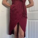 Nasty Gal deep red  asymmetrical midi dress Photo 0