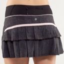 Lululemon Rare  Pace Setter Skirt Black Blush Quartz Pink Pleated Tennis Size 6 Photo 0