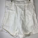 Farm Rio  Tailored Linen High Rise Shorts cream/ivory Size Large Photo 10