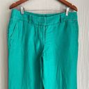 The Loft  Ann Taylor Marisa 10P Teal Linen Relaxed Fit Dress Pants Women's Petites Photo 1