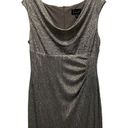 Connected Apparel  Womens Brown Metallic Cap Sleeve Maxi Evening Sheath Dress 12P Photo 2