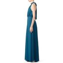 Yumi Kim  Keyhole Halter Starlet Teal High Slit Maxi Cocktail Gown NWT Photo 2