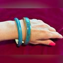 Vintage Blue Two  and Gold Bangle Bracelets Photo 1