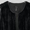 Krass&co STYLE  Vest Womens Sz 2X Black Faux Fur Pleather Full Zip Retro Mob Wife Glam Photo 2