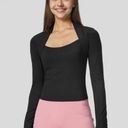 Halara  Softlyzero Plush Long Sleeve Thumb Hole 2-in-1 Yoga Sports Top Black NWT Photo 0