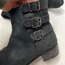 Boohoo  Suede Triple Buckle Fur Lined Ankle Boot Booties Photo 1