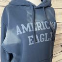 American Eagle Super Soft Blue Distressed Oversized Hooded Sweatshirt Photo 1