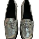 ASOS  DESIGN Women’s Marley 90's Leather Flat Loafers In Silver Size 7 GUC Photo 1