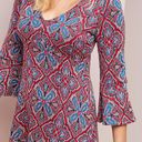 Maeve by Anthropologie Sweater Dress, Large, Red/Blue Knit Pattern 3/4 Sleeves Photo 0