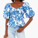 Tuckernuck  Hyacinth House Blue Floral Fiori Puff Sleeve Blouse NWT Size XS Photo 1