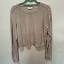 Babaton  Aritzia Artem Cotton Cashmere Tan Red Stripe Cropped Sweater Size M Photo 0