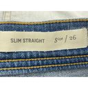 Pilcro  Midrise Light Wash Embroidered Ankles Slim Straight Leg Jeans 26 Photo 4