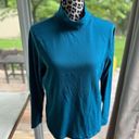 L.L.Bean  T-Shirt Women's Large L Long Sleeve Turtle Neck Teal 100% Cotton G4 Photo 6