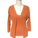 Max Studio Orange Matching Two Piece Sleeveless Tank Top & Open Cardigan Photo 0