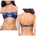 Red Carter EUC  Dream Catcher Bandeau Bikini Top Cage Back Navy Multi XS Photo 1