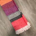 A New Day  Brushed Blanket Scarf Stripe Multicolor Orange Black Purple Photo 1