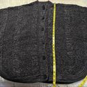 Denim & Co . Cable Knit Poncho Sweater Size Large Color Gray Button detail Photo 12