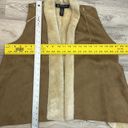 INC International Concepts Tan Faux Suede with Faux Fur Open Front Vest Size M Photo 9