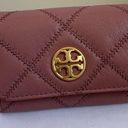 Tory Burch  Willa Quilted Leather Card Case Wallet in Toasted Pecan Pink Photo 0