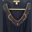 Dress Barn  Beaded Royal Blue Shirt, Short Sleeve Photo 2