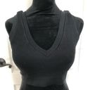 Aerie NWT Offline by  Black Ribbed V-Neck Bralette Crop Top  Support Size Large Photo 2