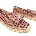 Salvatore Ferragamo  Sannio Bow Laser Cut Leather Flat Espadrilles Size 4.5 Photo 0