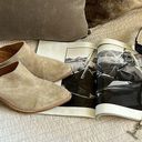 Anthropologie Jeffrey Campbell Favela-2 leather suede stacked heel pointed toe mules 9.5 Photo 1