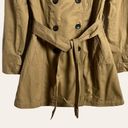 Banana Republic  Camel Tan Canvas Double Breasted Belted Trench Coat Petite S Photo 1