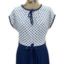 Vintage Blue  Polka Dot 60s Large Dress Photo 1