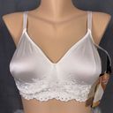 Second Skin New Vintage Olga Simply Perfect Satin Bra 32D  White 33042 Unlined Photo 1