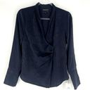 Something Navy  Long Sleeve Wrap Front V-Neck Blouse Night Navy XS NWT Photo 0