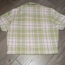 Samii Ryan NIP BSR x  Green Pink Plaid Button Down Cropped Shirt Size Small Photo 3