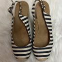 Krass&co G.h. Bass &  Emilie Espadrilles Cream And Blue Jute, Wedge Sandals Size 6 B-24 Photo 2