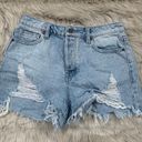 Hidden Jeans HIDDEN SOFIE LIGHT WASH FRAYED MOM SHORTS SMALL Photo 3