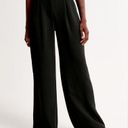 Abercrombie & Fitch Abercrombie A&F Harper Tailored Premium Crepe Black Wide Leg Trouser Pant 30/10 Photo 1