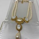 ✨ RARE ✨ Vintage Yves Saint Laurent Faux Pearl Necklace Gold Photo 2