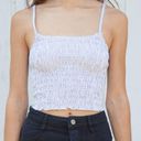 Brandy Melville  Izzy Tank Blue and White Smocked Tank Photo 2