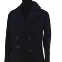 Banana Republic  Womens Double Breasted Notch Collar Wool Blend Peacoat Black XS Photo 3