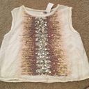 Urban Outfitters Cream and brown sequined top never worn Photo 0