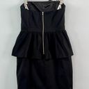 Lilly Pulitzer Mae Rosette Peplum Ruffle Strapless Black Mini Dress Photo 2