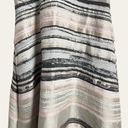 Badgley Mischka  Neutral Stripe V-Neck Hi-Low Jacquard Formal Gown Size 10 Photo 6