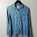 SO  Perfect Shirt Small Blue Lightweight Button Up Shirt Soft 100% Lyocell S Photo 8