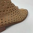 Loeffler Randall  Ione Beach Tan Leather Perforated Peep Toe Ankle Boots Shoes 6 Photo 4