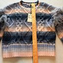 THML  NWT Boho Fringe Striped Cable Knit  Sweater Long Sleeve Women's Size XS Photo 1