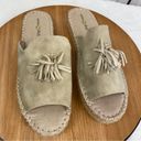 Seven Dials  Wendelle Faux Suede Tasseled Espadrille Slide Sandal Stone Beige 11 Photo 2