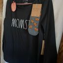 Rae Dunn  Momster Black Long Sleeve Shirt With Socks Woman’s Size Medium NEW Photo 1